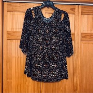 Rose & Olive Cold Shoulder Top